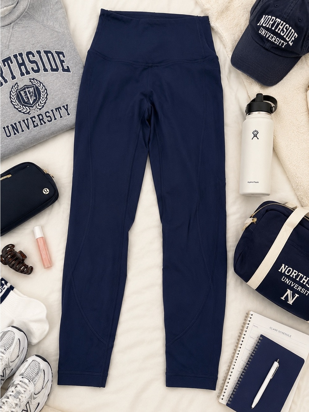 Athleta Navy Blue Cropped Leggings Size Small High Rise Athletic Workout Pants